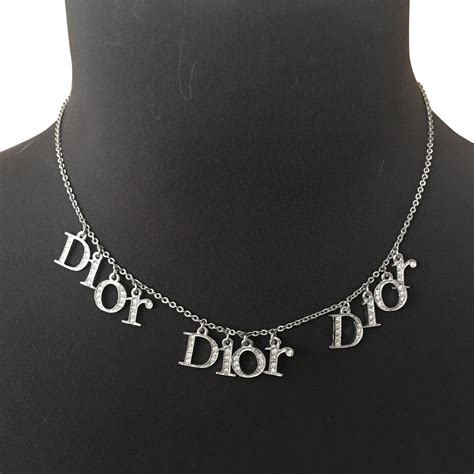 christian dior necklace silver|Christian Dior necklace women.